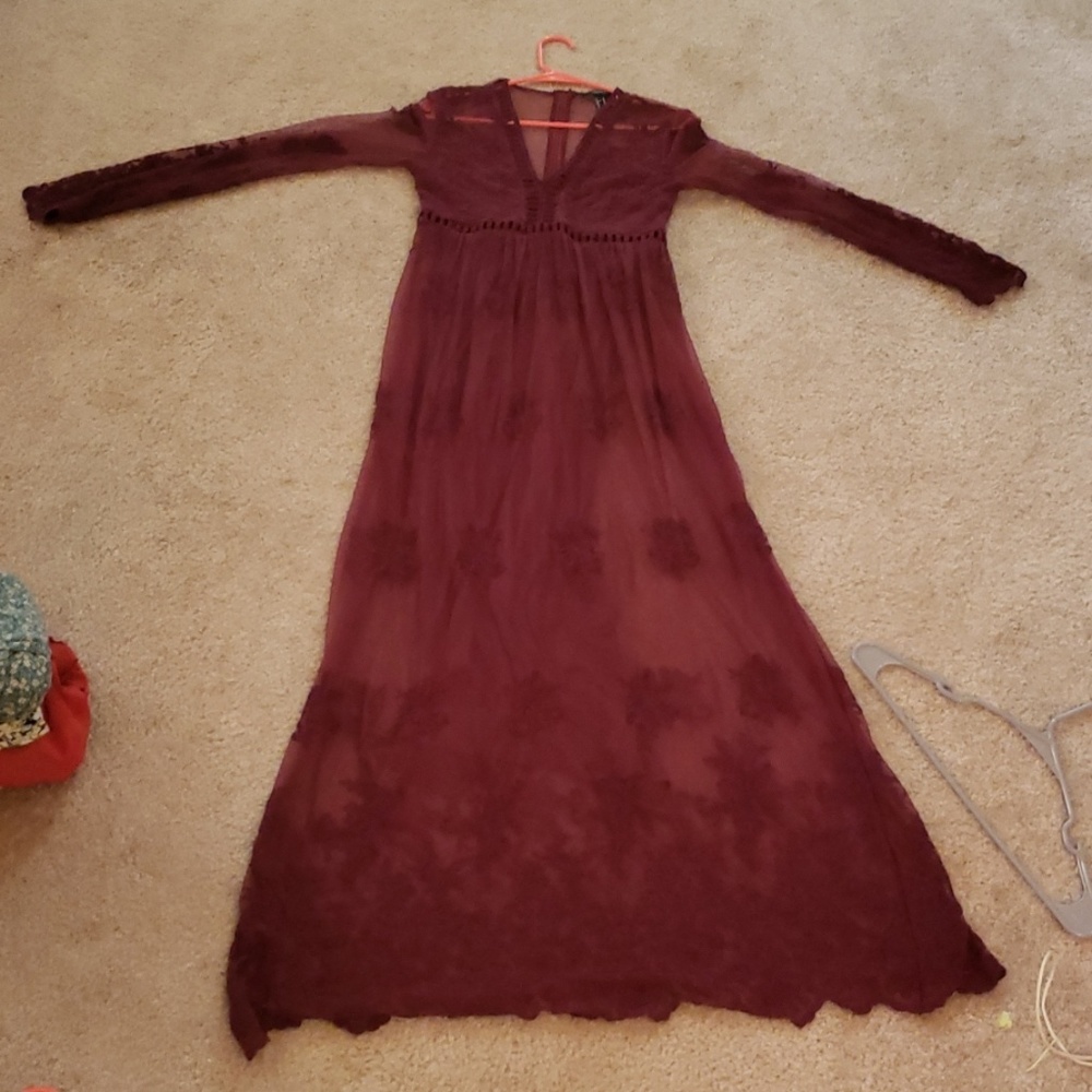 Maroon Lace Dress